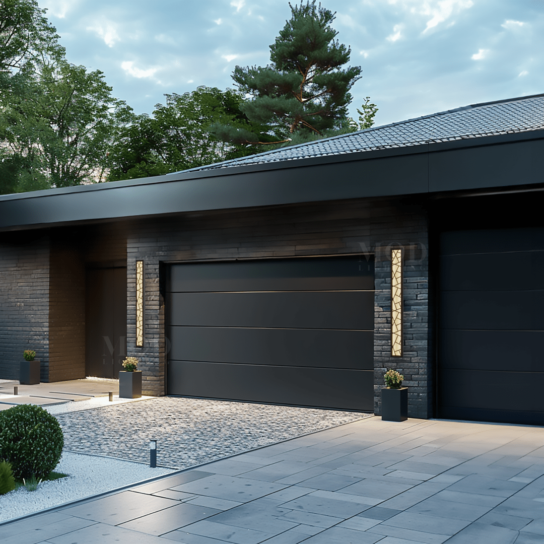 Meridian Modern Linear Outdoor Wall Light | Matte Black Continuous LED Bar, Warm White, Hardwired