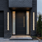 Meridian Modern Linear Outdoor Wall Light | Matte Black Continuous LED Bar, Warm White, Hardwired