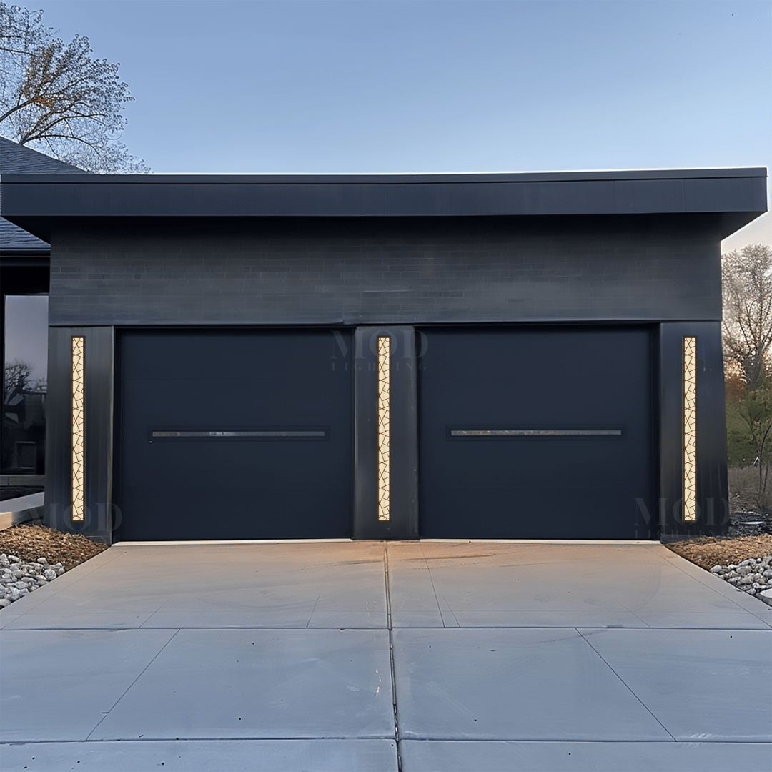 Meridian Modern Linear Outdoor Wall Light | Matte Black Continuous LED Bar, Warm White, Hardwired