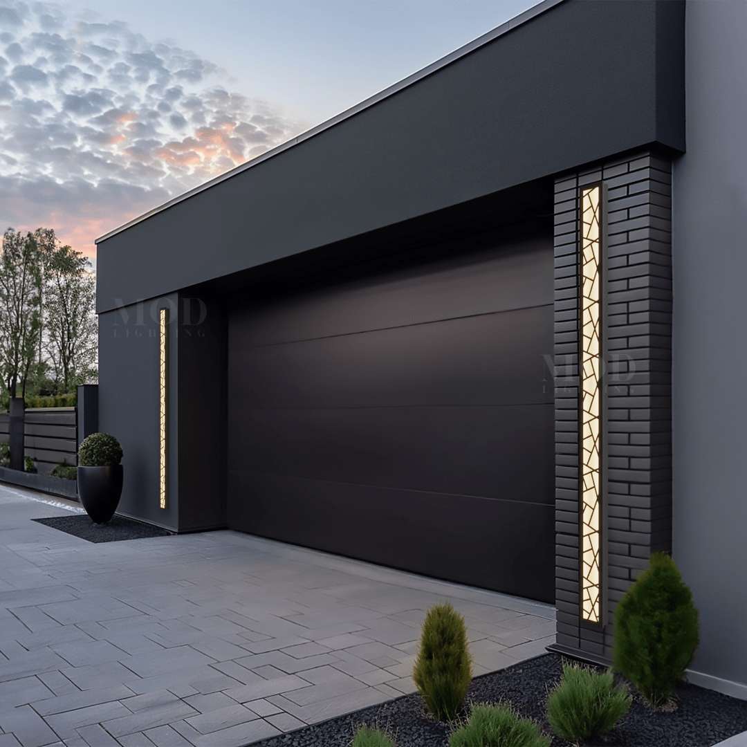 Meridian Modern Linear Outdoor Wall Light | Matte Black Continuous LED Bar, Warm White, Hardwired