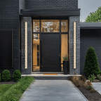 Meridian Modern Linear Outdoor Wall Light | Matte Black Continuous LED Bar, Warm White, Hardwired