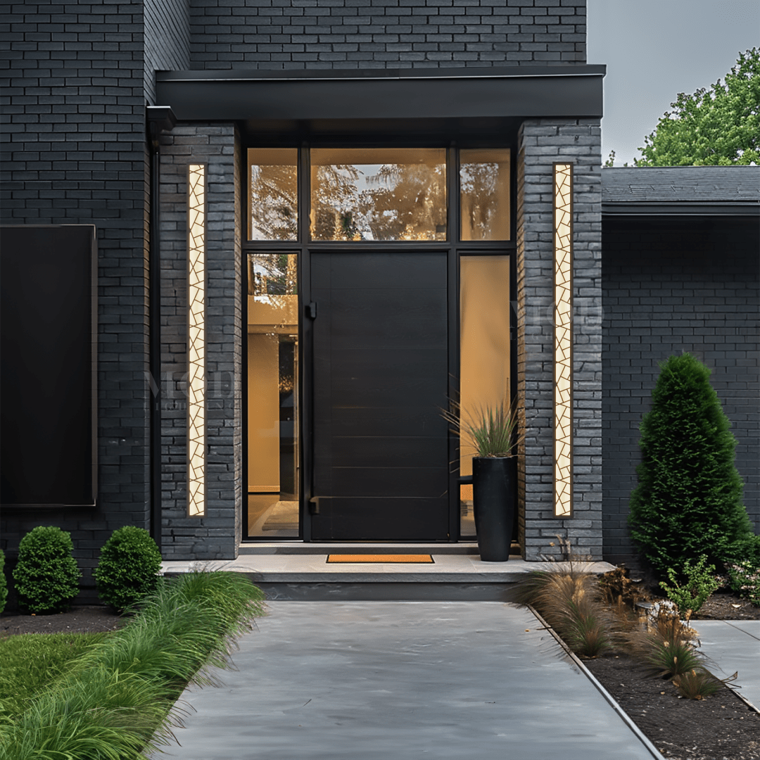 Meridian Modern Linear Outdoor Wall Light | Matte Black Continuous LED Bar, Warm White, Hardwired