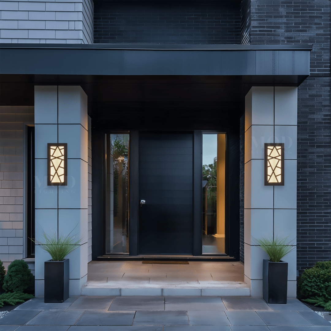 Meridian Modern Linear Outdoor Wall Light | Matte Black Continuous LED Bar, Warm White, Hardwired
