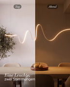 Lyra Modern Linear Pendant Light | Black Aluminum LED Chandelier for Dining Table and Kitchen Island