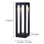 Sentry Modern Outdoor Bollard Light | Black Die-Cast Aluminum Four-Beam LED Garden Path Light