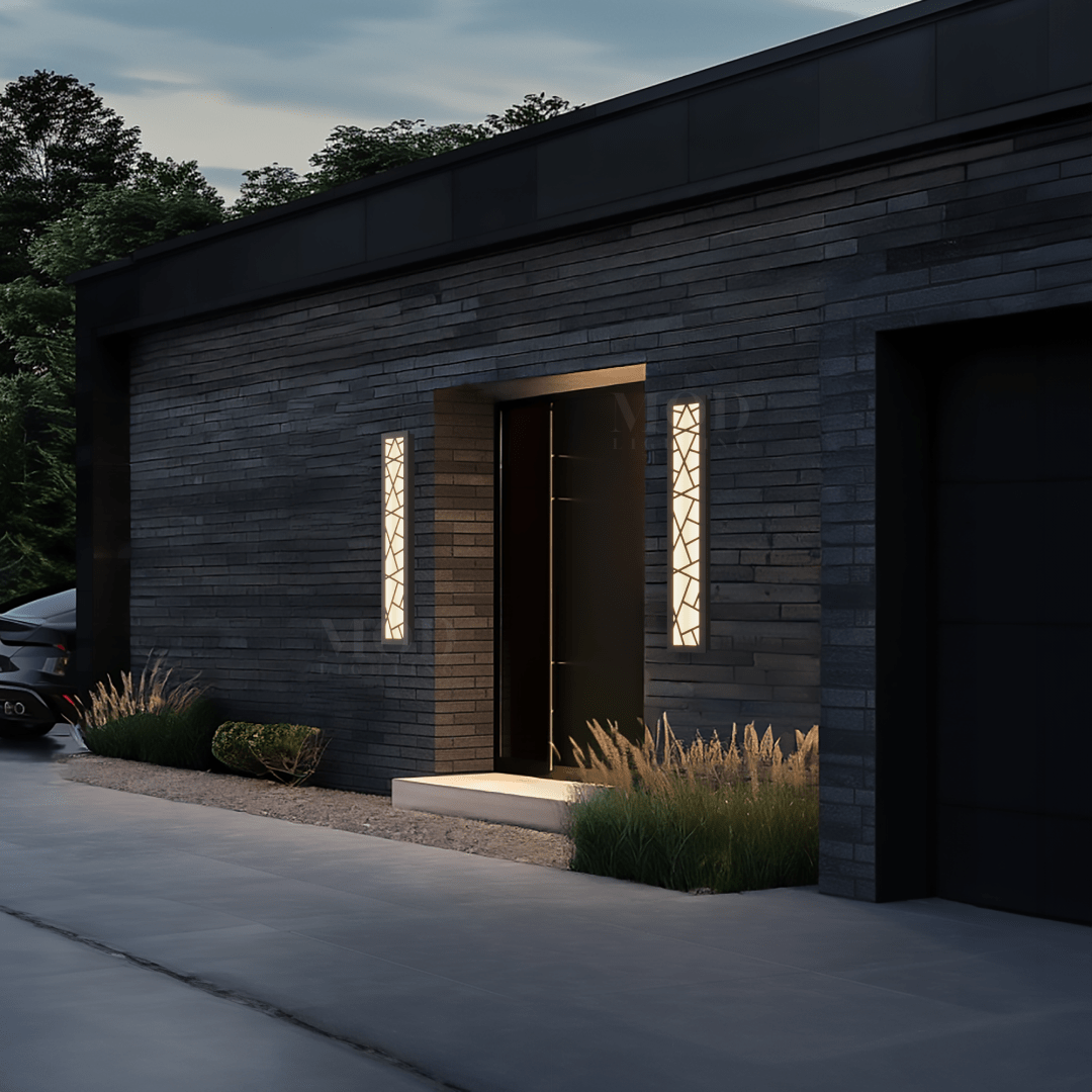 Meridian Modern Linear Outdoor Wall Light | Matte Black Continuous LED Bar, Warm White, Hardwired