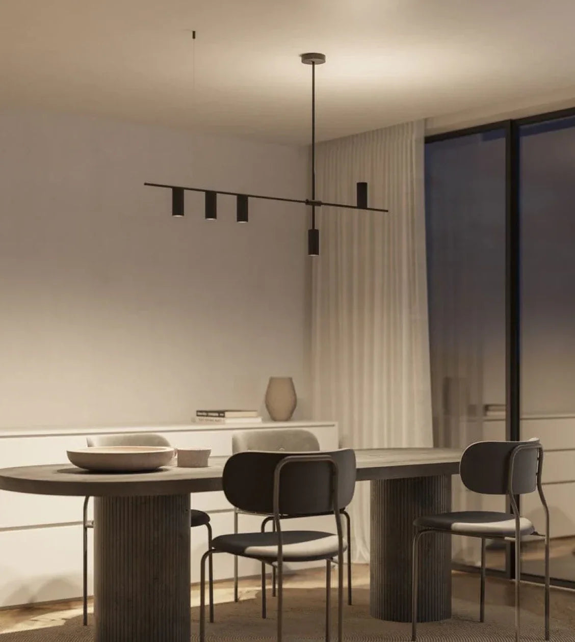 Cylo Modern Cylinder Ceiling Light | Black or White Powder-Coated Aluminum, Direct and Indirect Light
