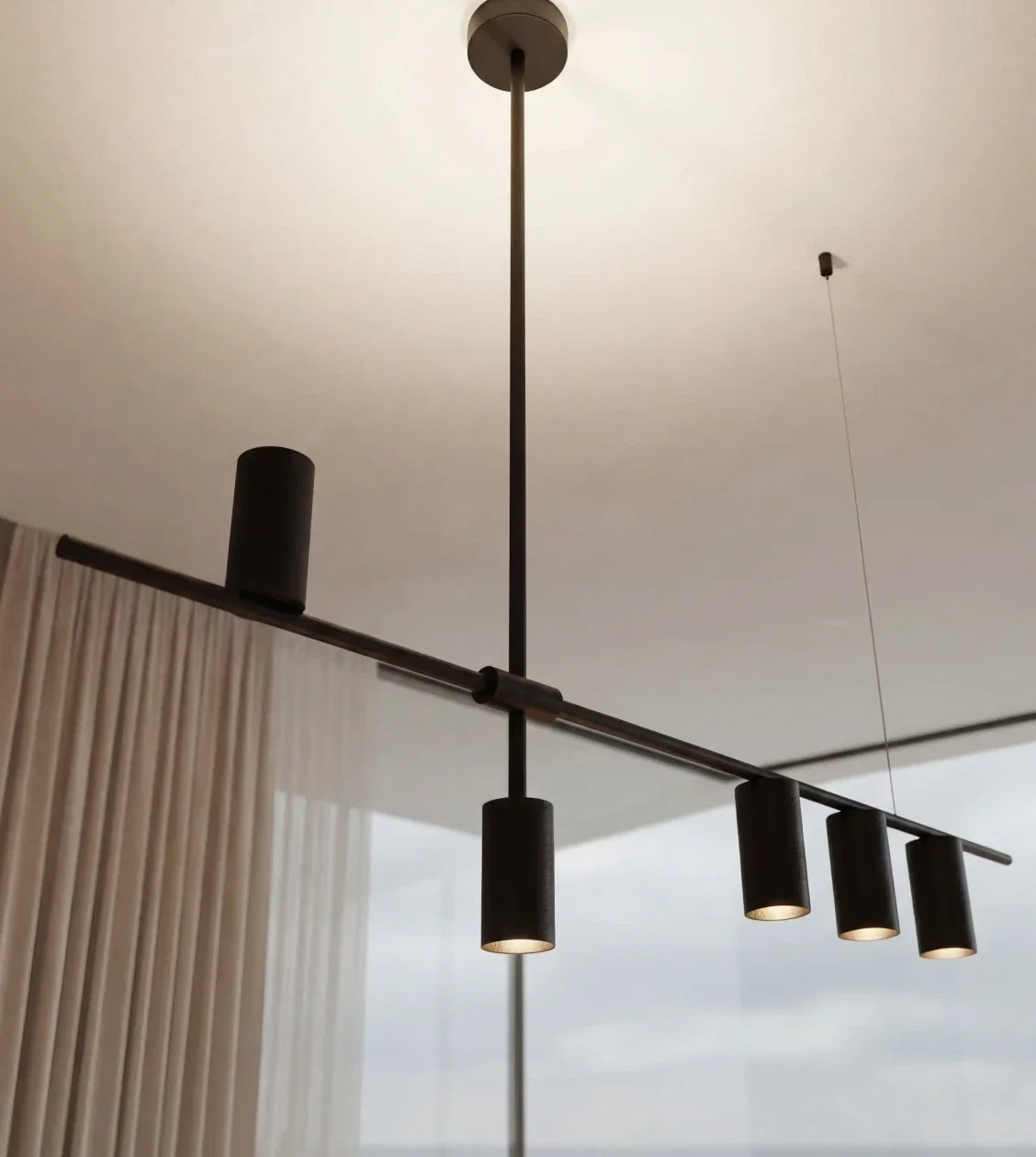Cylo Modern Cylinder Ceiling Light | Black or White Powder-Coated Aluminum, Direct and Indirect Light