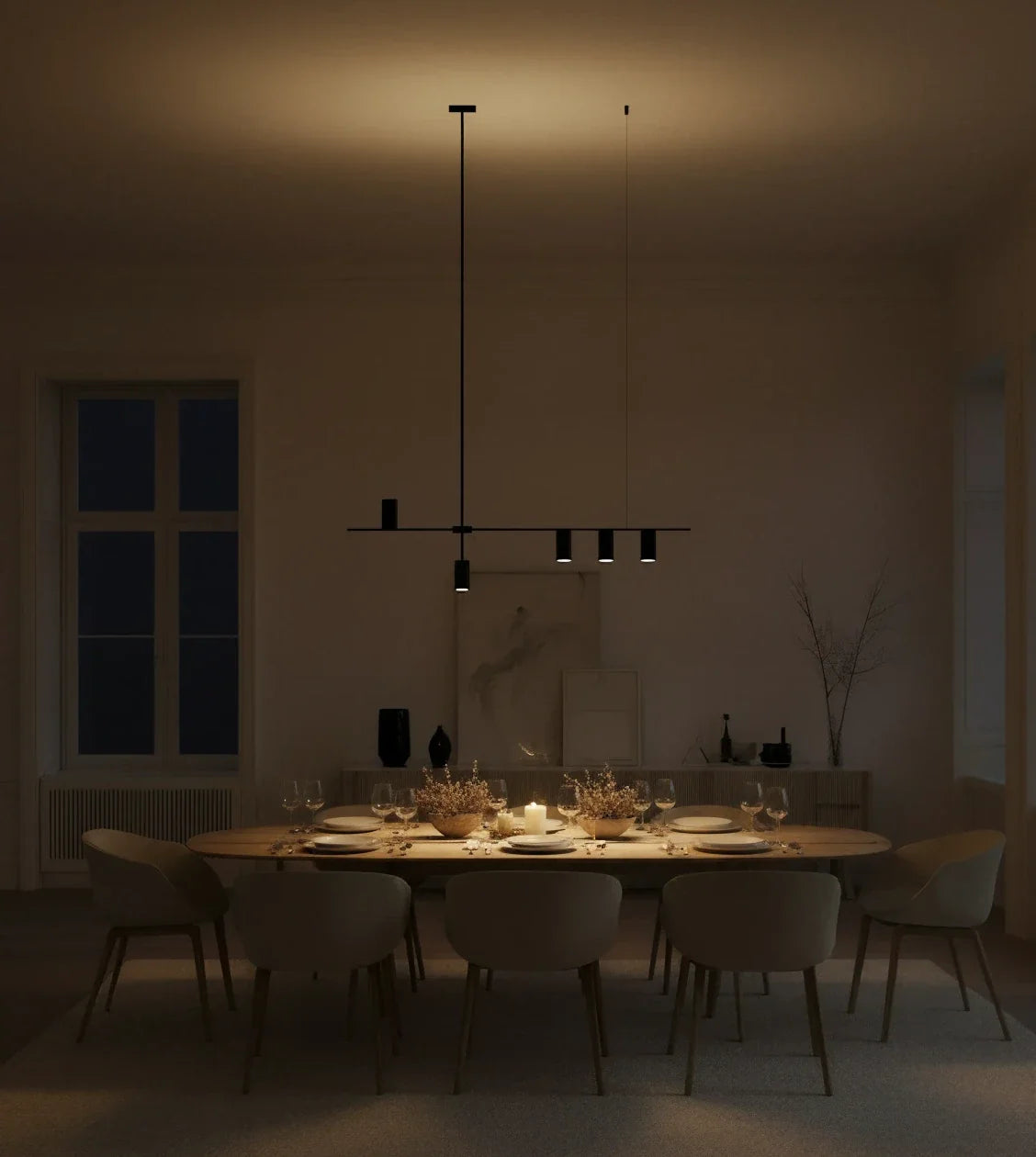 Cylo Modern Cylinder Ceiling Light | Black or White Powder-Coated Aluminum, Direct and Indirect Light