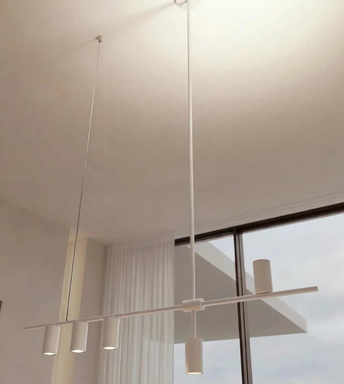 Cylo Modern Cylinder Ceiling Light | Black or White Powder-Coated Aluminum, Direct and Indirect Light