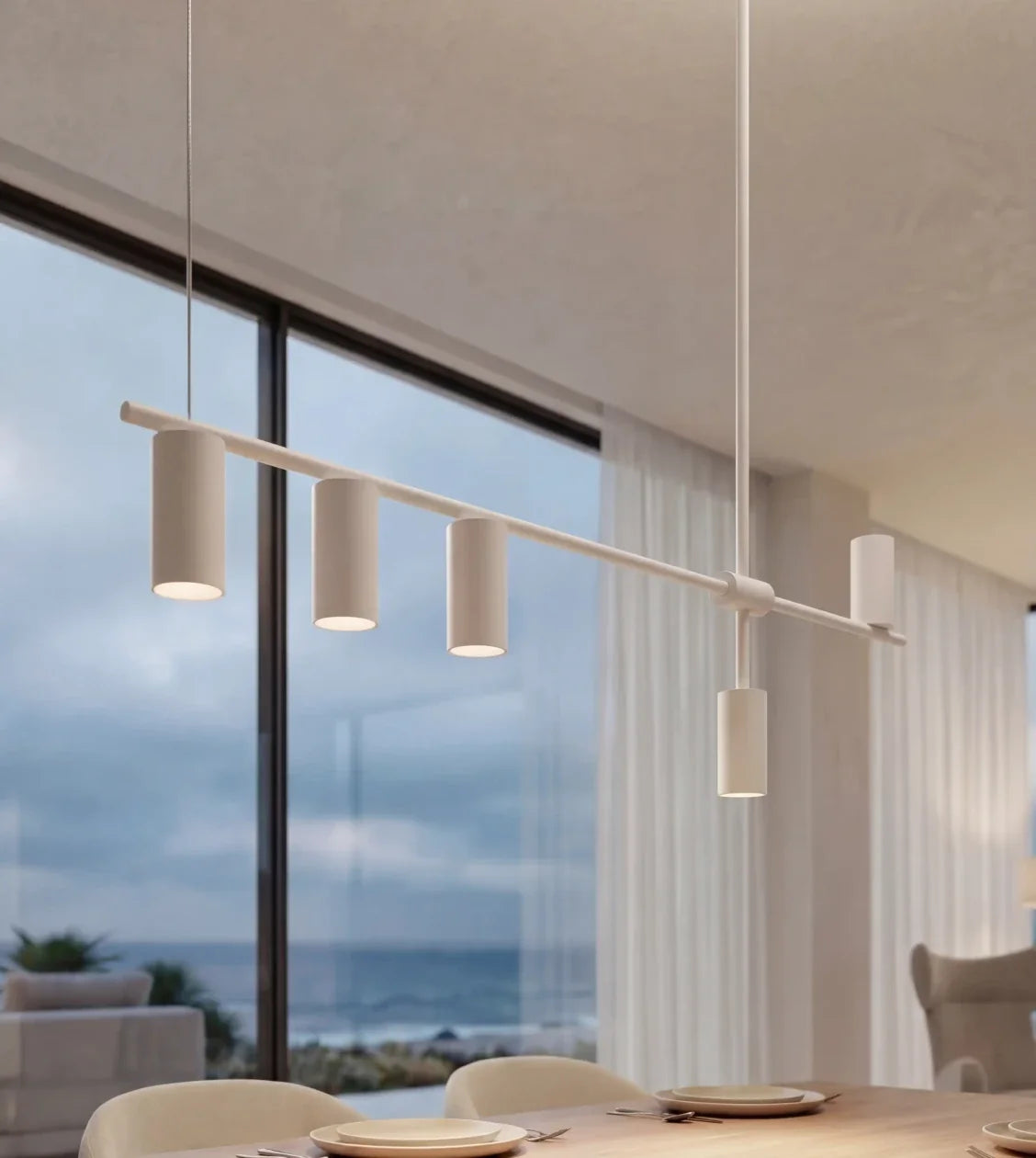 Cylo Modern Cylinder Ceiling Light | Black or White Powder-Coated Aluminum, Direct and Indirect Light