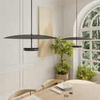 Walden Mid-Century Pendant Light | Retro Dimmable LED Dining Table Pendant, Black or Walnut-Look