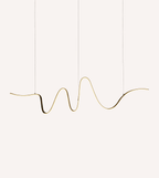 Lyra Modern Linear Pendant Light | Black Aluminum LED Chandelier for Dining Table and Kitchen Island