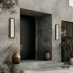 Meridian Modern Linear Outdoor Wall Light | Matte Black Continuous LED Bar, Warm White, Hardwired