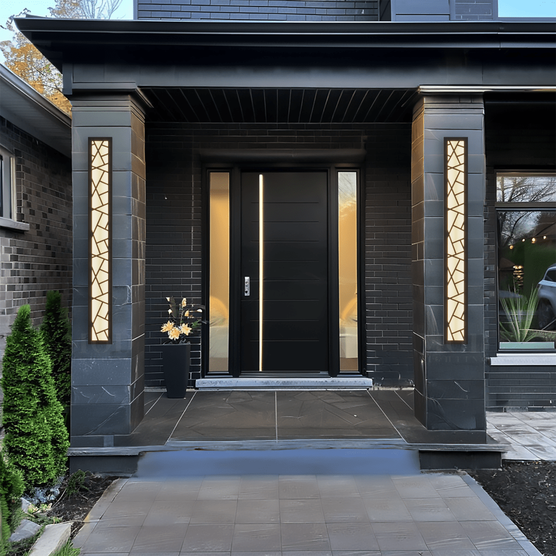 Meridian Modern Linear Outdoor Wall Light | Matte Black Continuous LED Bar, Warm White, Hardwired