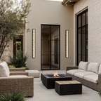 Meridian Modern Linear Outdoor Wall Light | Matte Black Continuous LED Bar, Warm White, Hardwired