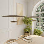 Walden Mid-Century Pendant Light | Retro Dimmable LED Dining Table Pendant, Black or Walnut-Look
