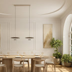 Walden Mid-Century Pendant Light | Retro Dimmable LED Dining Table Pendant, Black or Walnut-Look