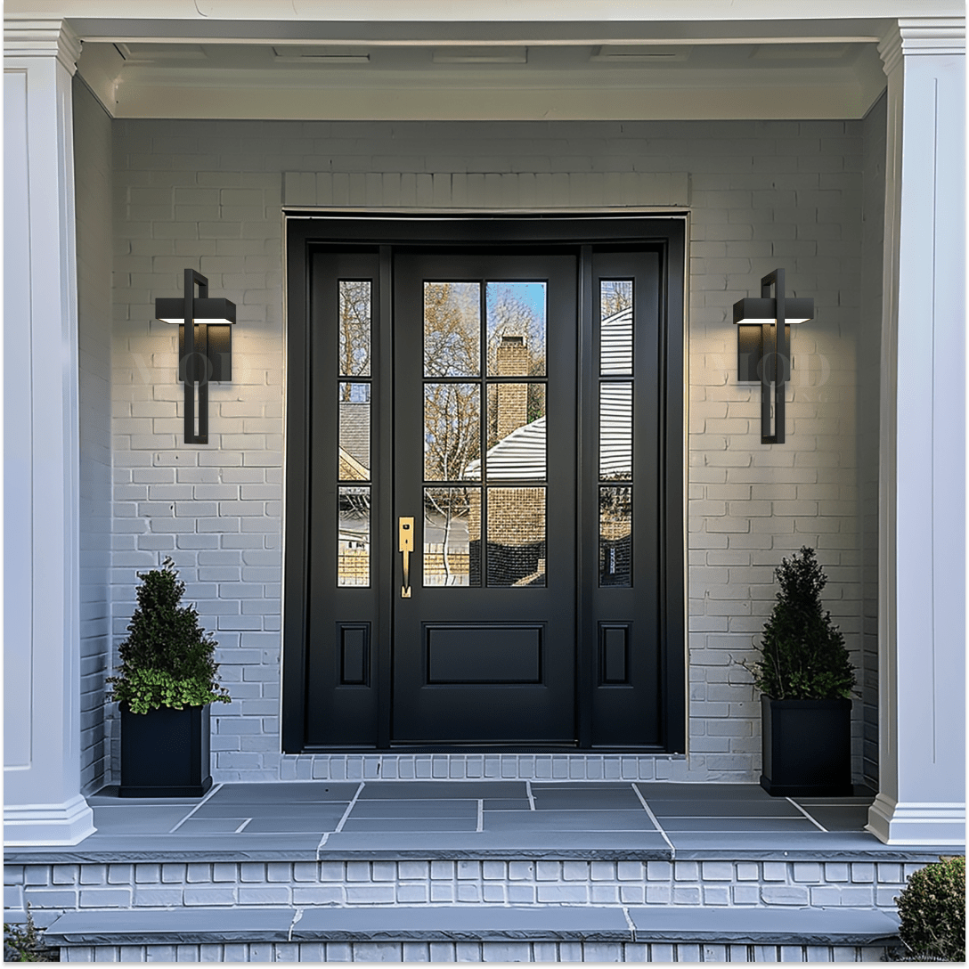 Vesper Modern Outdoor Wall Sconce | Black Stainless Steel LED Wall Light, Waterproof, Architectural