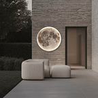 Orbis Modern Moon Wall Light | Oversized Round LED Disc for Outdoor Wall and Ceiling, Black