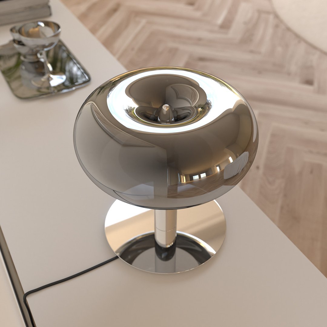 Fungo Mid-Century Mushroom Table Lamp | Dimmable LED Hand-Blown Glass Lamp with Touch Control