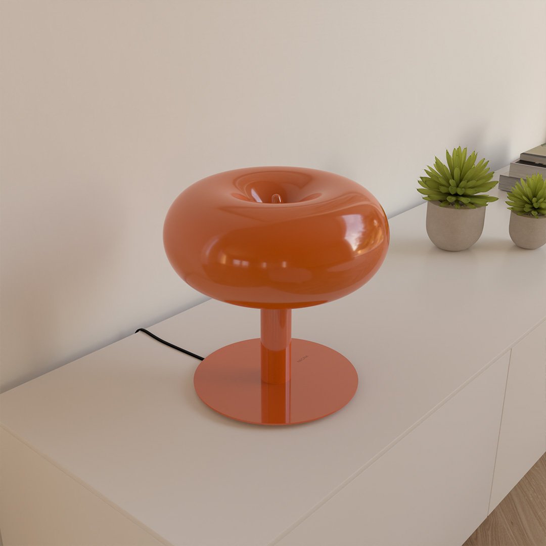 Fungo Mid-Century Mushroom Table Lamp | Dimmable LED Hand-Blown Glass Lamp with Touch Control