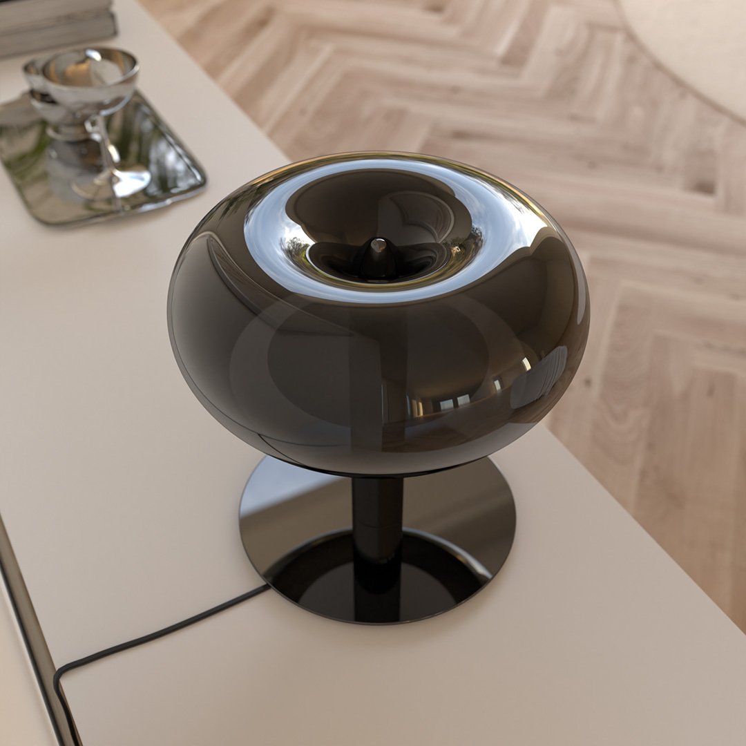 Fungo Mid-Century Mushroom Table Lamp | Dimmable LED Hand-Blown Glass Lamp with Touch Control