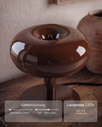 Fungo Mid-Century Mushroom Table Lamp | Dimmable LED Hand-Blown Glass Lamp with Touch Control