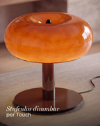 Fungo Mid-Century Mushroom Table Lamp | Dimmable LED Hand-Blown Glass Lamp with Touch Control