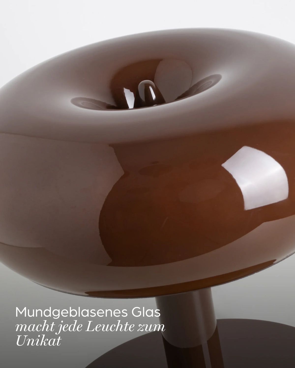 Fungo Mid-Century Mushroom Table Lamp | Dimmable LED Hand-Blown Glass Lamp with Touch Control