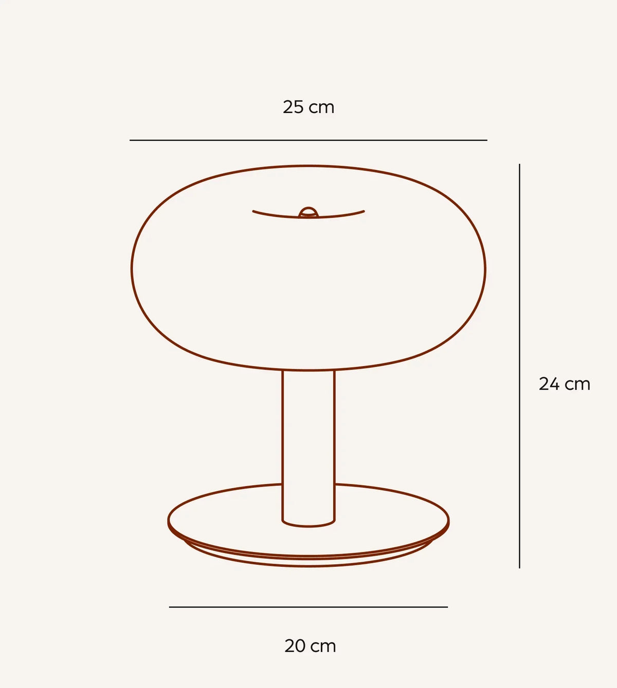 Fungo Mid-Century Mushroom Table Lamp | Dimmable LED Hand-Blown Glass Lamp with Touch Control