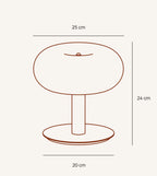 Fungo Mid-Century Mushroom Table Lamp | Dimmable LED Hand-Blown Glass Lamp with Touch Control