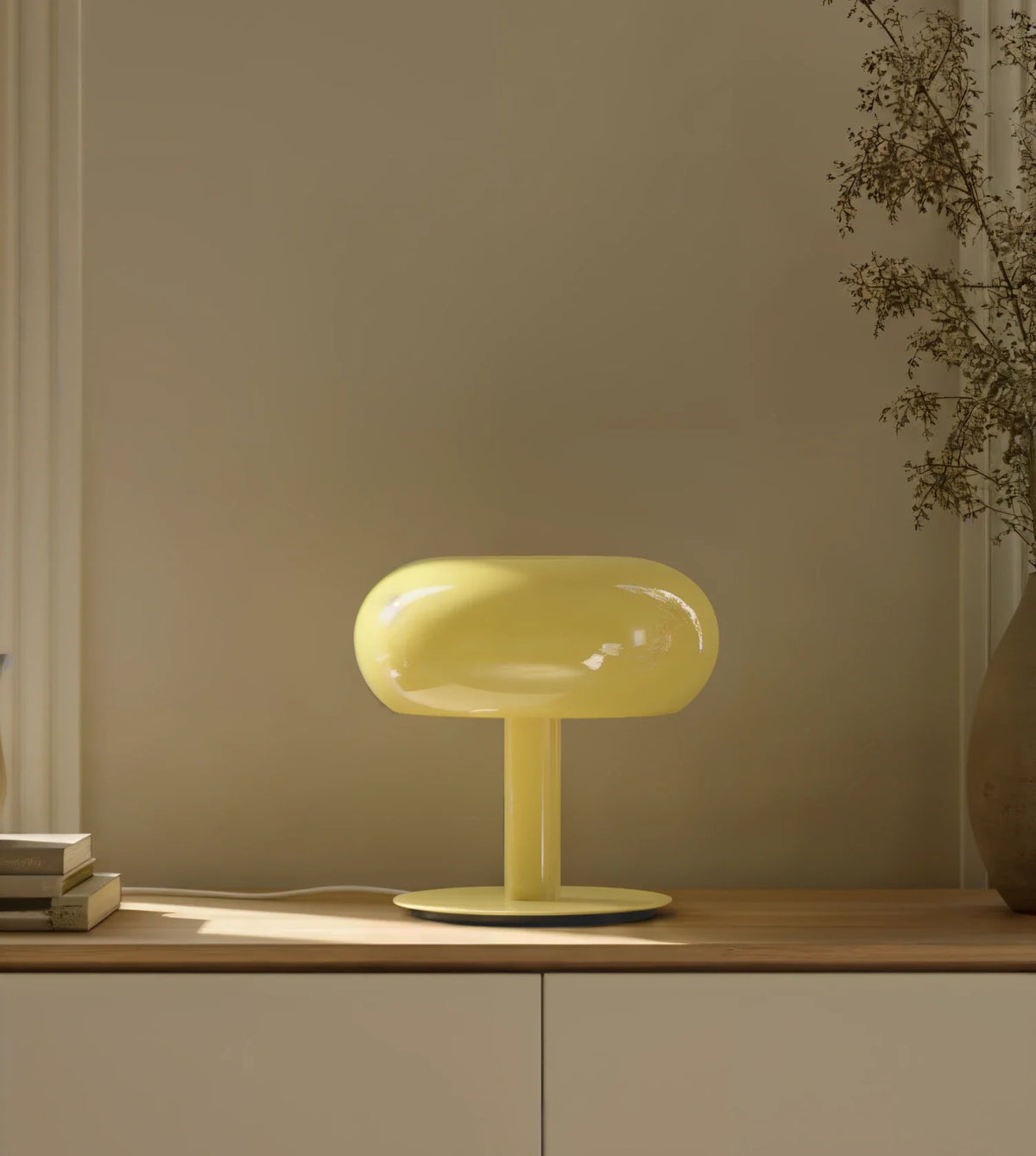 Fungo Mid-Century Mushroom Table Lamp | Dimmable LED Hand-Blown Glass Lamp with Touch Control