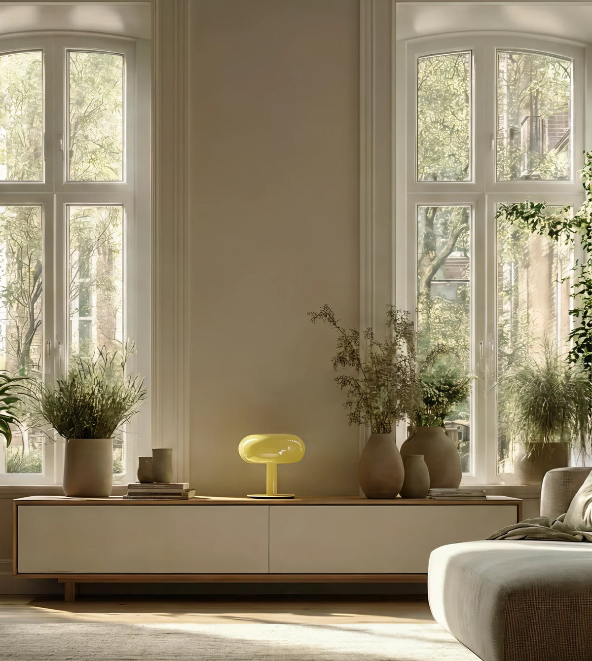 Fungo Mid-Century Mushroom Table Lamp | Dimmable LED Hand-Blown Glass Lamp with Touch Control