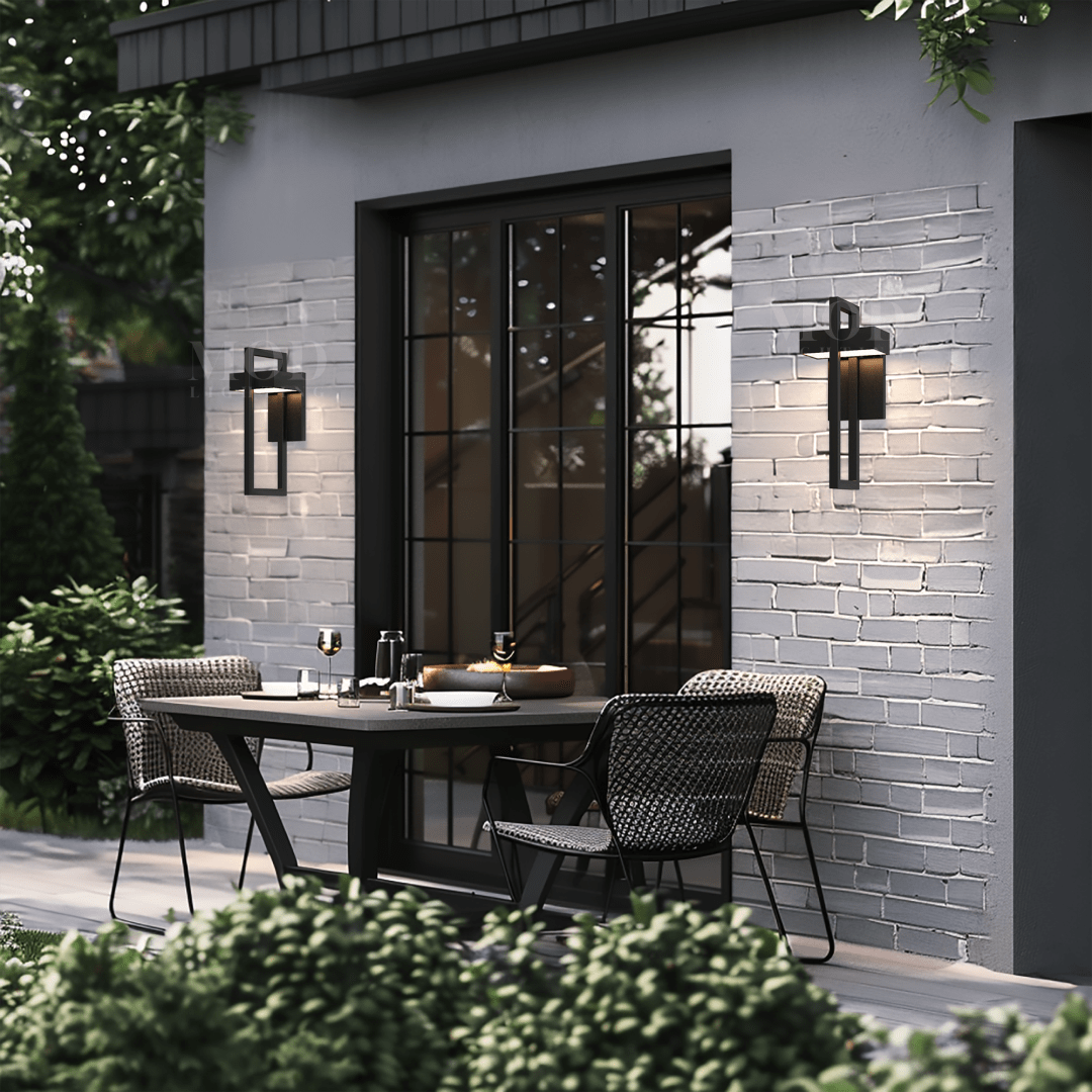 Vesper Modern Outdoor Wall Sconce | Black Stainless Steel LED Wall Light, Waterproof, Architectural