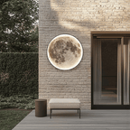 Orbis Modern Moon Wall Light | Oversized Round LED Disc for Outdoor Wall and Ceiling, Black