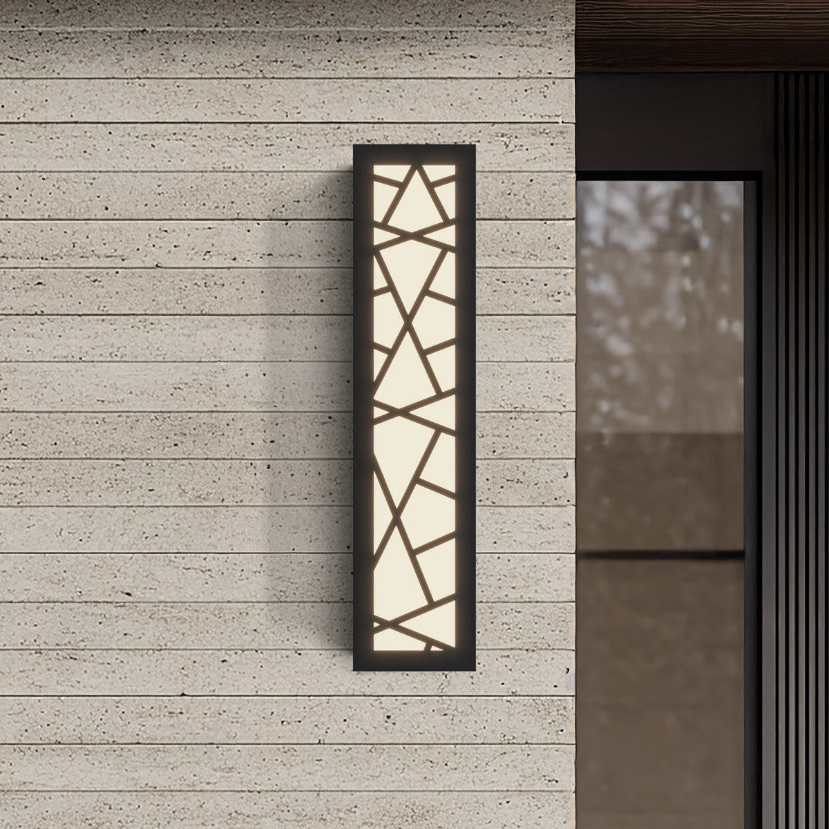 Meridian Modern Linear Outdoor Wall Light | Matte Black Continuous LED Bar, Warm White, Hardwired