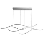 Crescent Modern Wave Linear Pendant Light | Dimmable LED Kitchen Island Chandelier, Black, Gold or Chrome