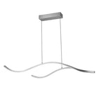 Crescent Modern Wave Linear Pendant Light | Dimmable LED Kitchen Island Chandelier, Black, Gold or Chrome
