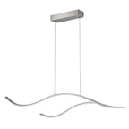 Crescent Modern Wave Linear Pendant Light | Dimmable LED Kitchen Island Chandelier, Black, Gold or Chrome