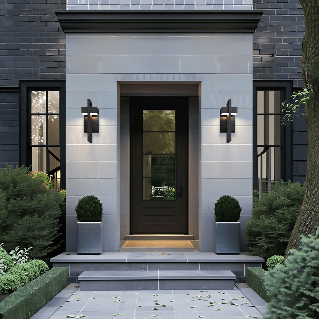 Vesper Modern Outdoor Wall Sconce | Black Stainless Steel LED Wall Light, Waterproof, Architectural