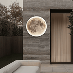 Orbis Modern Moon Wall Light | Oversized Round LED Disc for Outdoor Wall and Ceiling, Black