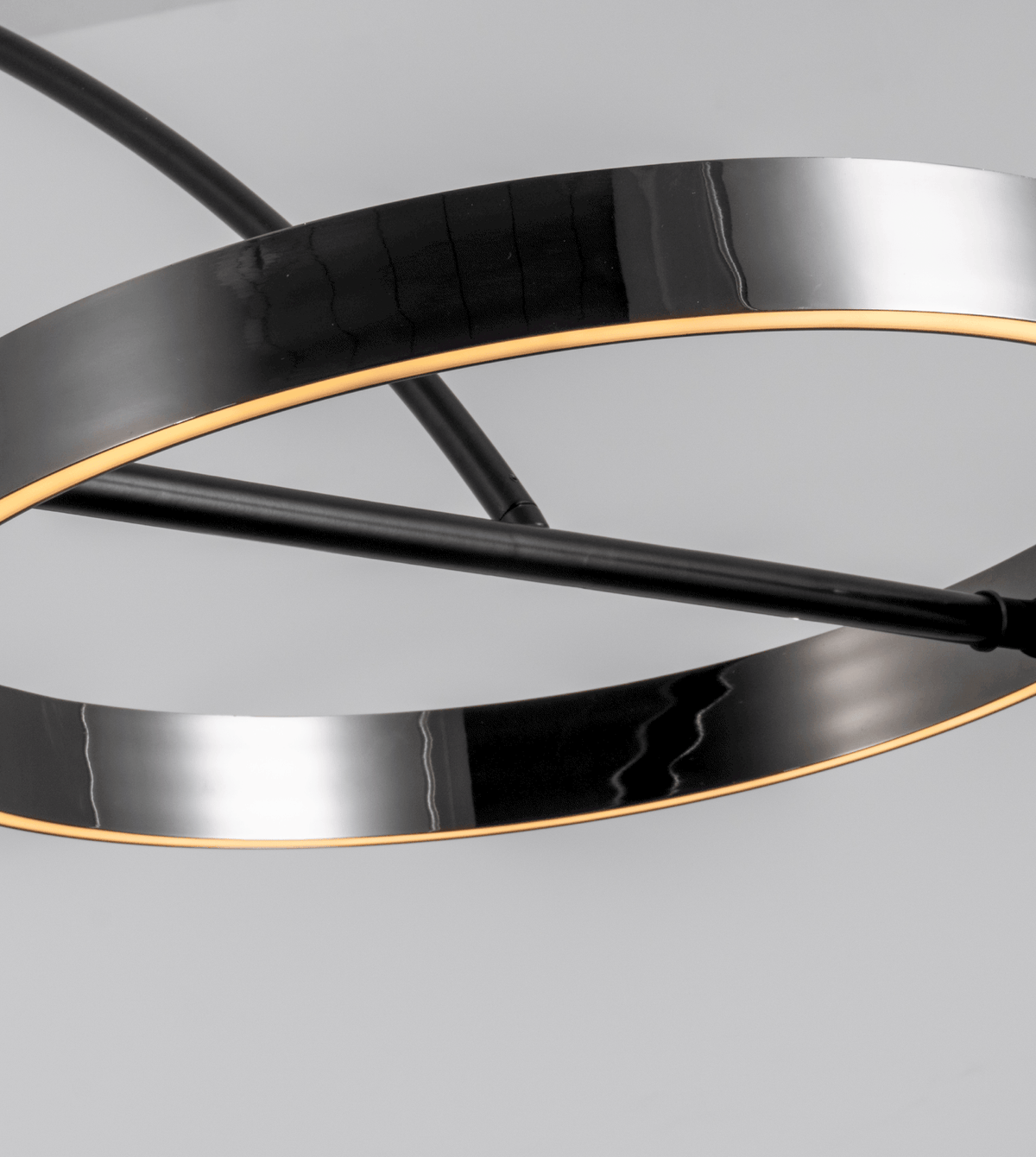 Aurelia Modern Arc Floor Lamp | Dimmable LED Ring Floor Light with Remote, Black Chrome or White