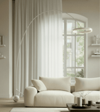 Aurelia Modern Arc Floor Lamp | Dimmable LED Ring Floor Light with Remote, Black Chrome or White