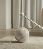 Aurelia Modern Arc Floor Lamp | Dimmable LED Ring Floor Light with Remote, Black Chrome or White