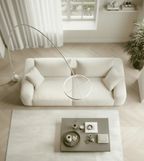 Aurelia Modern Arc Floor Lamp | Dimmable LED Ring Floor Light with Remote, Black Chrome or White