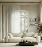 Aurelia Modern Arc Floor Lamp | Dimmable LED Ring Floor Light with Remote, Black Chrome or White