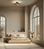 Solis Modern Ring Ceiling Light | Dimmable LED Ceiling Fixture with Remote, Matte White or Black Chrome