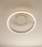 Solis Modern Ring Ceiling Light | Dimmable LED Ceiling Fixture with Remote, Matte White or Black Chrome