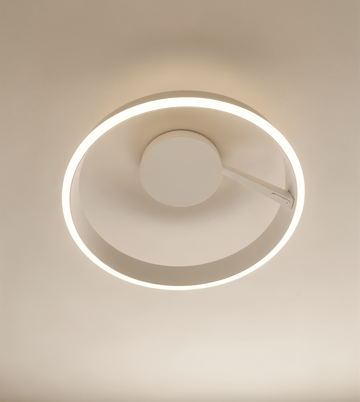 Solis Modern Ring Ceiling Light | Dimmable LED Ceiling Fixture with Remote, Matte White or Black Chrome